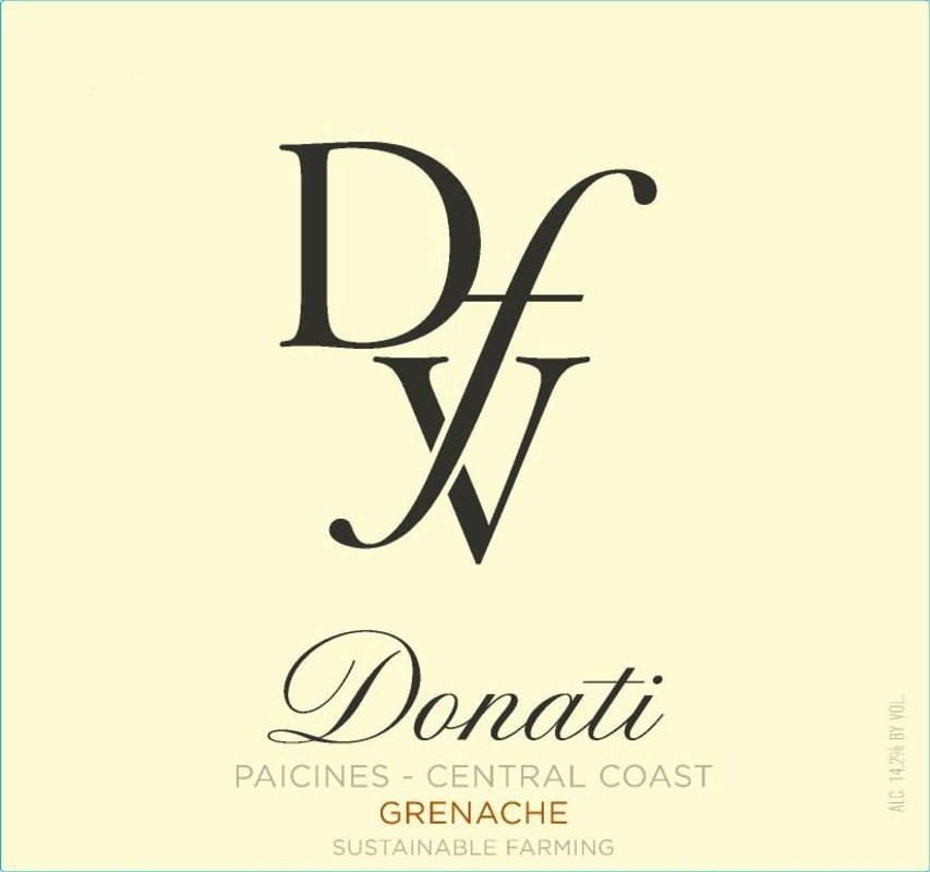 Donati Family Vineyards Grenache 2012 Front Label