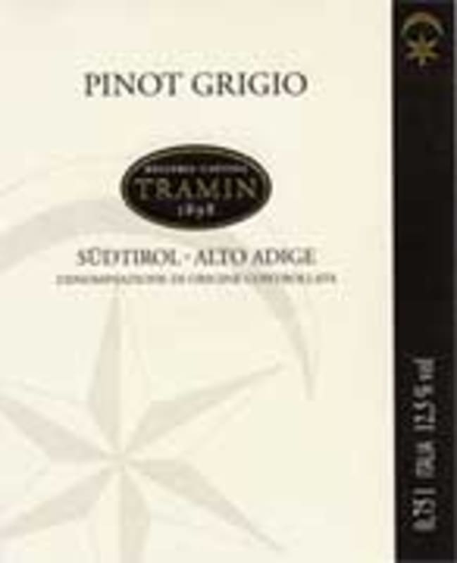 Tramin Pinot Grigio 2002 Front Label