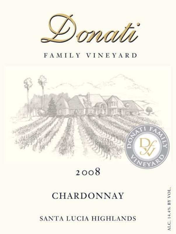 Donati Family Vineyards Chardonnay 2008 Front Label