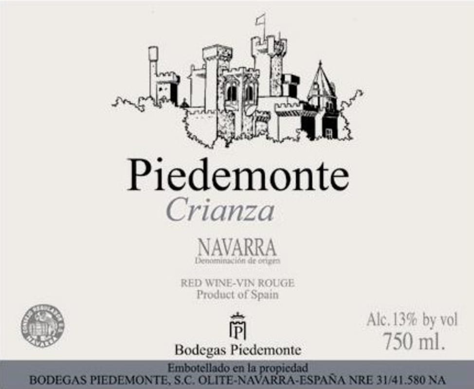 Piedemonte Crianza 2013 Front Label