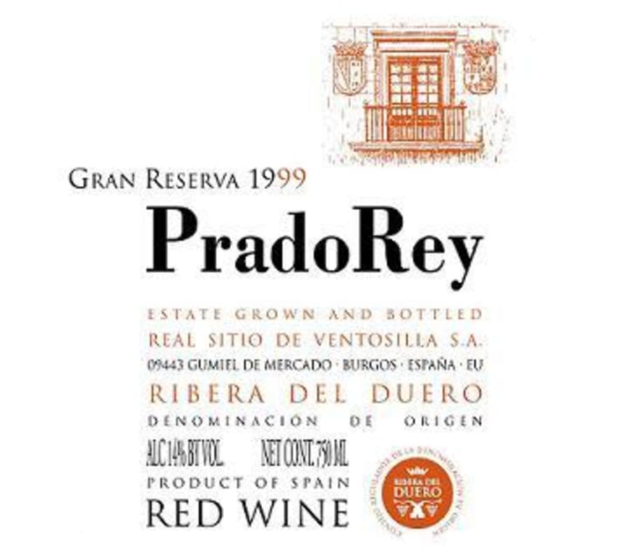 Pradorey Gran Reserva 1999 Front Label