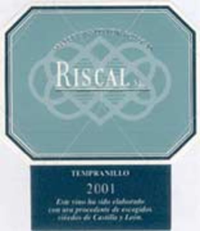 Marques de Riscal Tempranillo 2001 Front Label