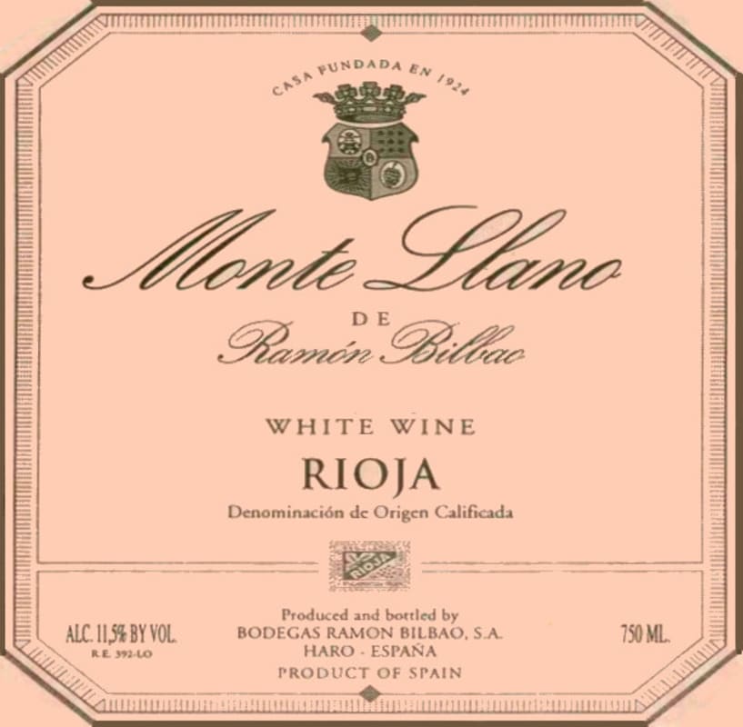 Bodegas Ramon Bilbao Monte Llano Blanco 2014 Front Label