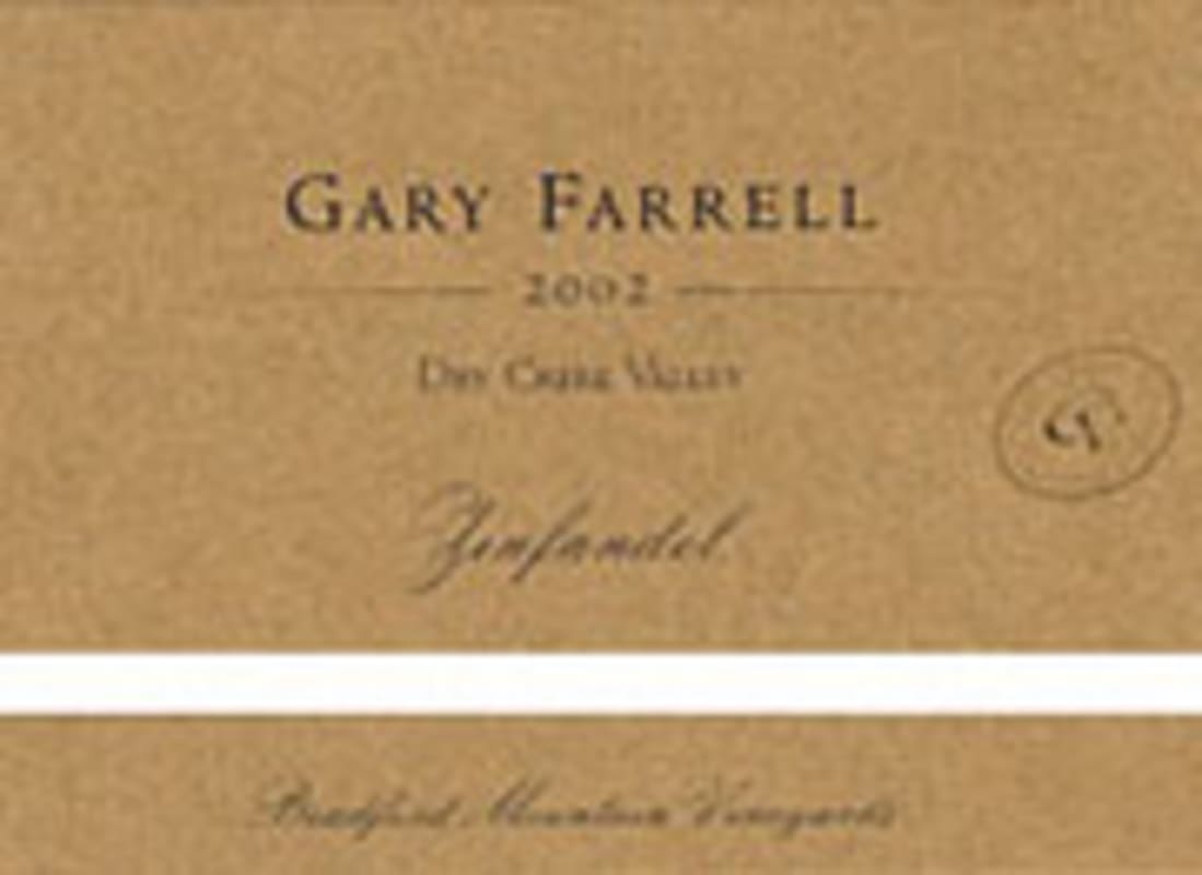 Gary Farrell Dry Creek Zinfandel 2002 Front Label
