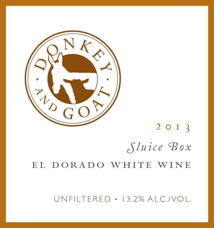 Donkey & Goat Sluice Box White 2013 Front Label