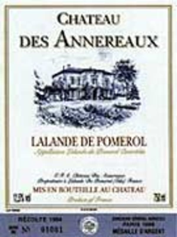 Chateau des Annereaux 2001 Front Label