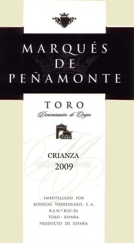 Bodegas Riojanas Marques de Penamonte Crianza 2009 Front Label