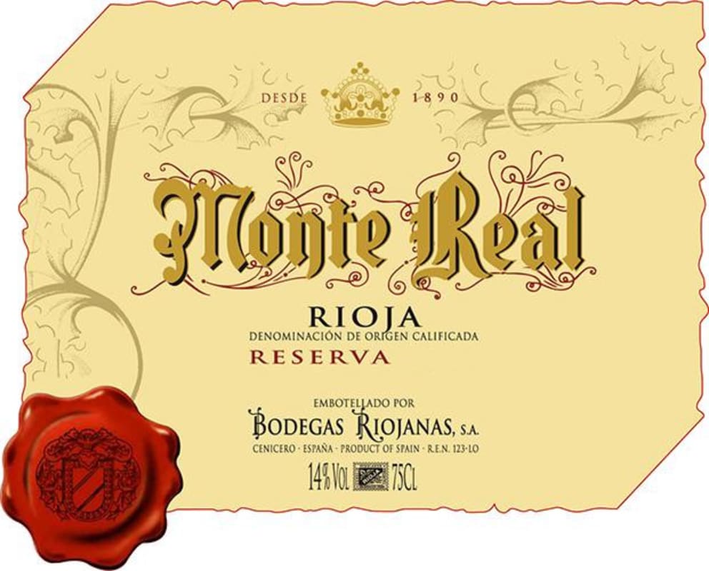 Bodegas Riojanas Monte Real Rioja Reserva 2008 Front Label