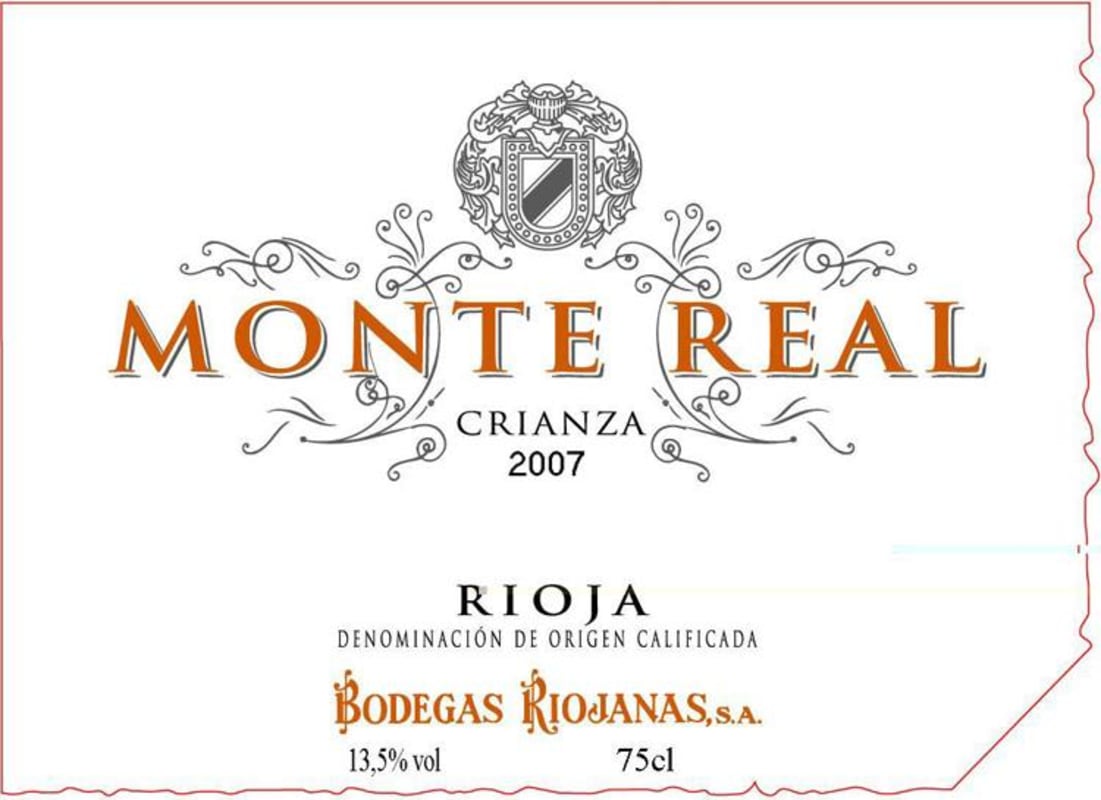 Bodegas Riojanas Monte Real Crianza 2007 Front Label
