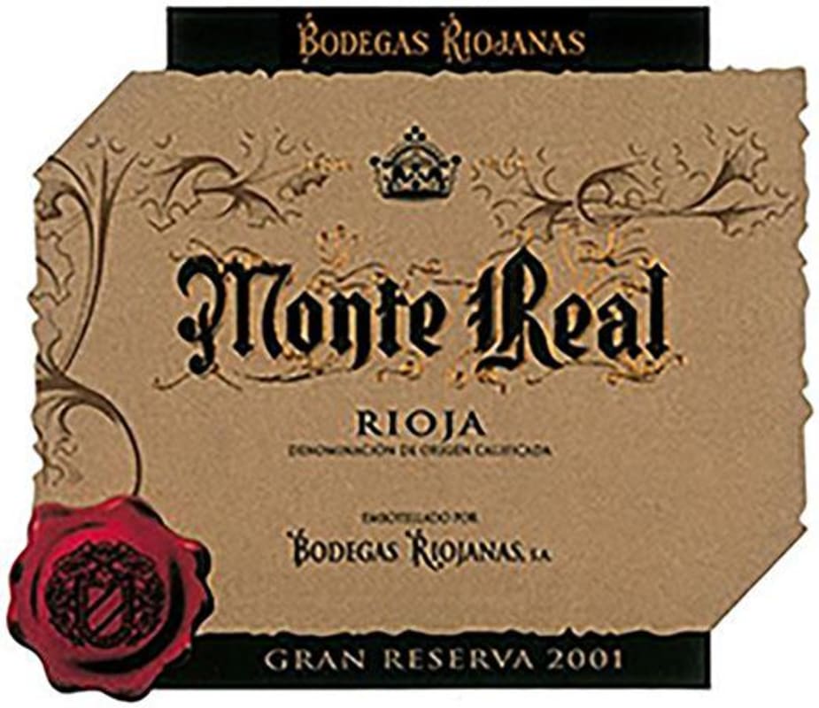 Bodegas Riojanas Monte Real Rioja Gran Reserva 2001 Front Label