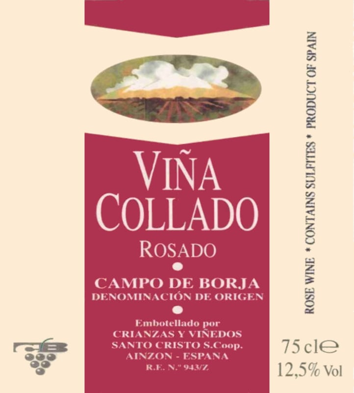 Bodegas Santo Cristo Vina Collado Rosado 2015 Front Label