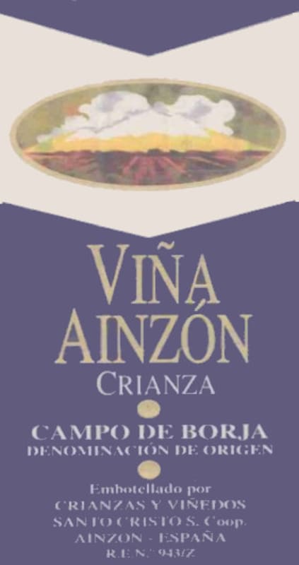 Bodegas Santo Cristo Vina Ainzon Crianza 2012 Front Label