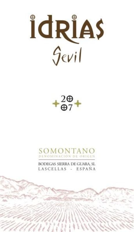 Bodegas Sierra de Guara Idrias Sevil 2007 Front Label