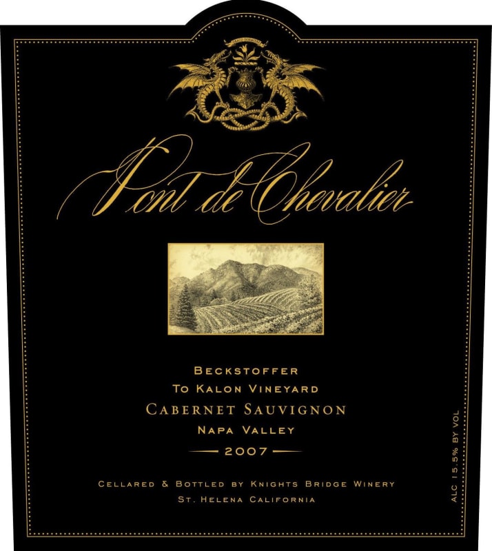 Pont de Chevalier Beckstoffer To Kalon Vineyard Cabernet Sauvignon 2007 Front Label