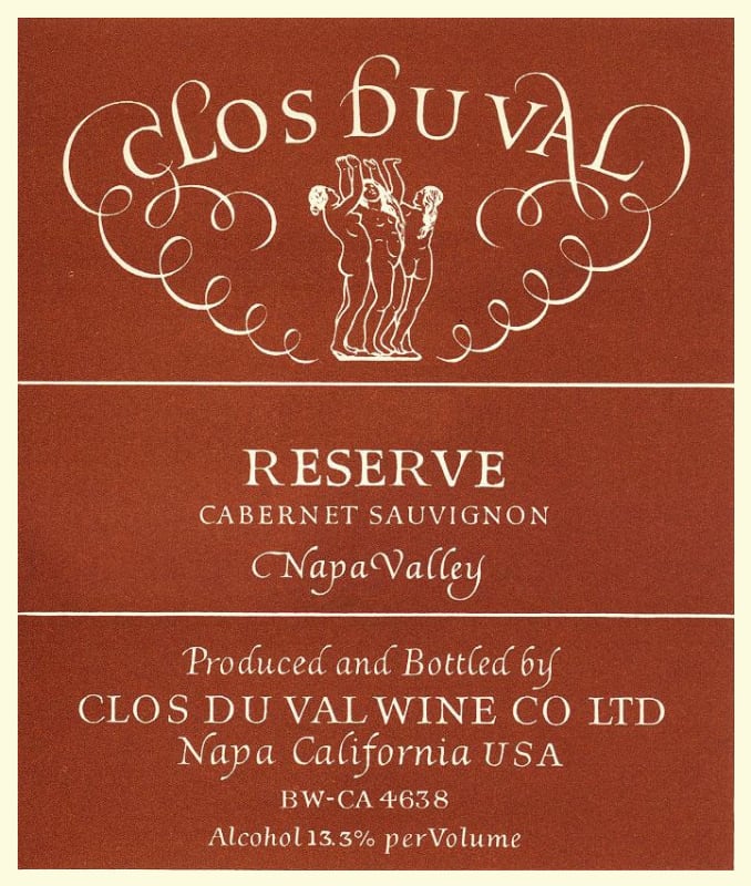 Clos du Val Reserve Cabernet Sauvignon 1990 Front Label