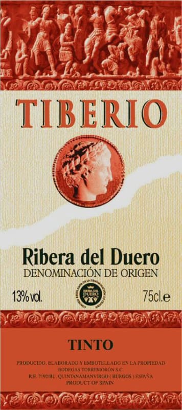 Vinos Torremoron Ribera del Duero Tiberio Joven Front Label