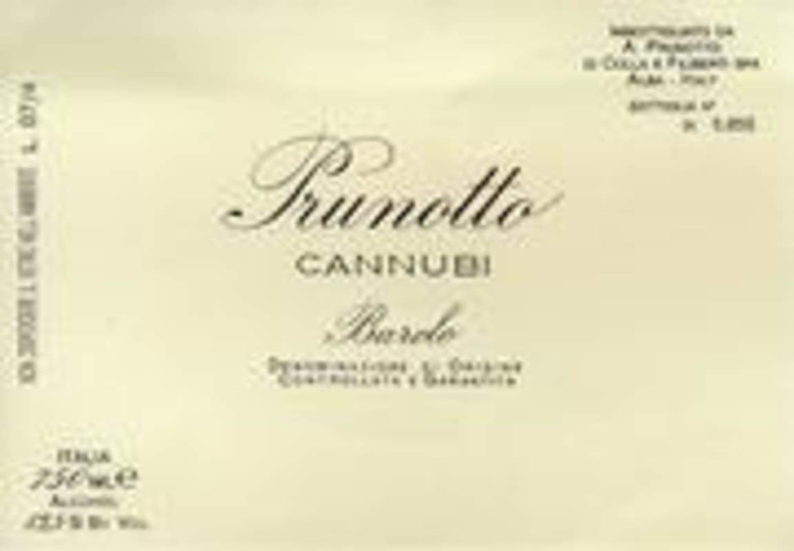 Prunotto Cannubi Barolo 1995 Front Label