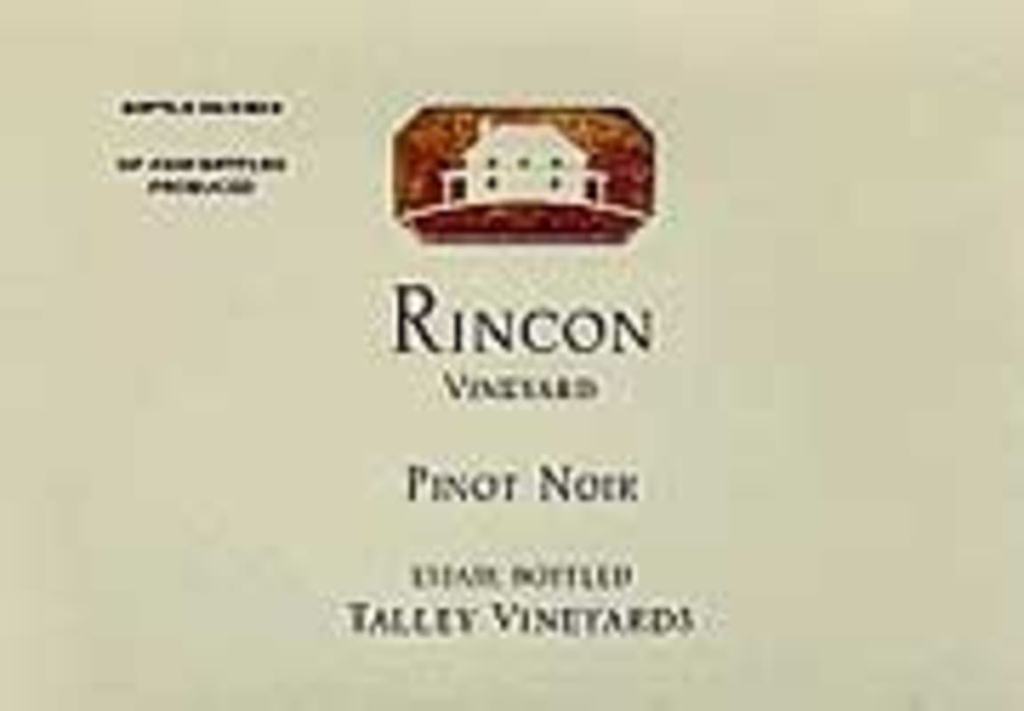 Talley Rincon Vineyard Pinot Noir 2001 Front Label