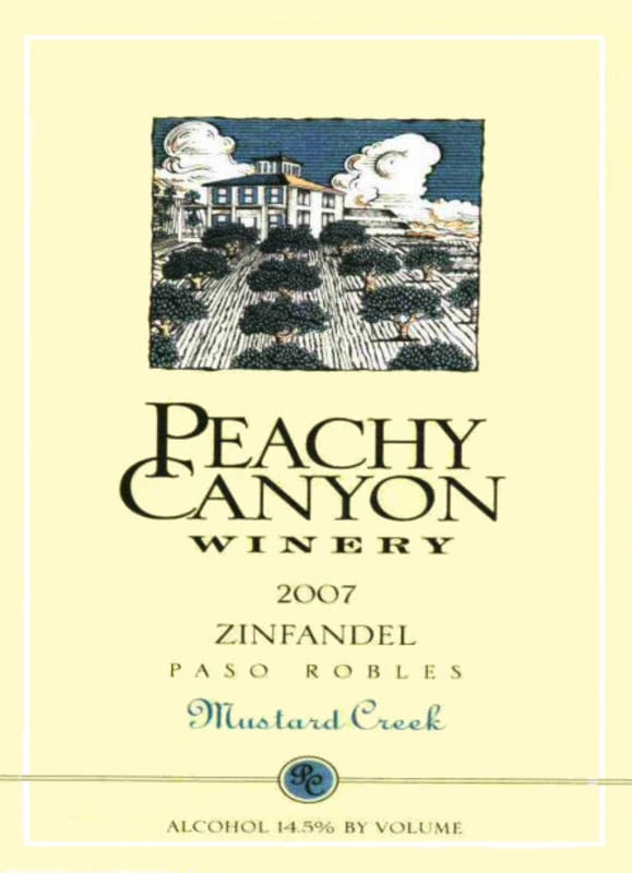 Peachy Canyon Mustard Creek Zinfandel 2007 Front Label