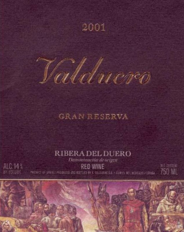 Valduero Valduero Gran Reserva 2001 Front Label