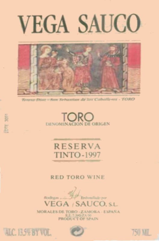 Vega Sauco De Familia Reserva 1997 Front Label