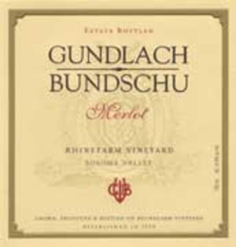 Gundlach Bundschu Merlot 2002 Front Label