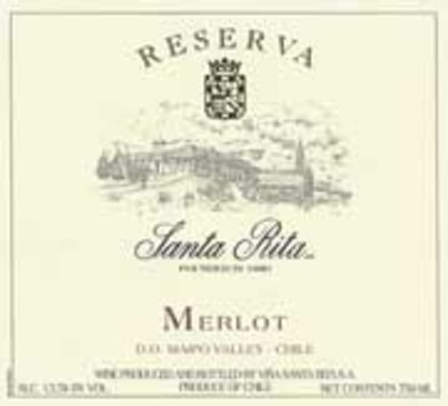 Santa Rita Reserva Merlot 2003 Front Label
