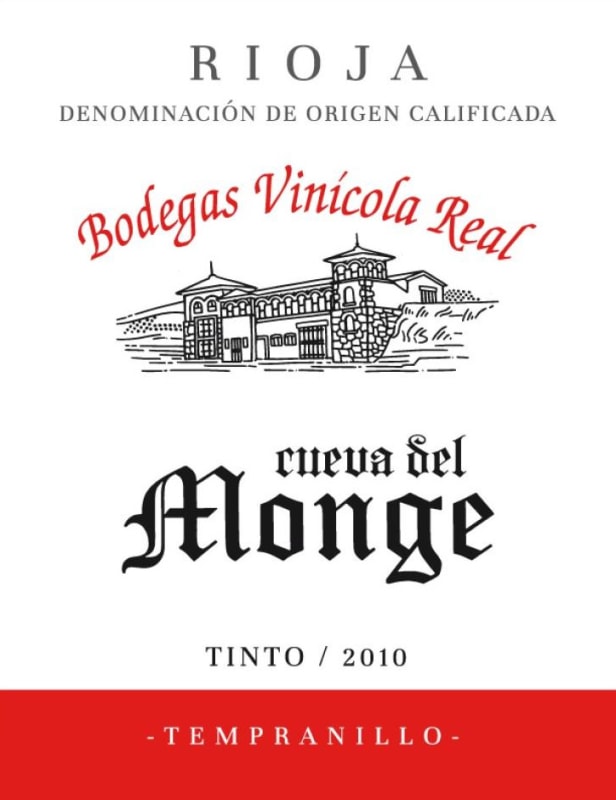 Bodegas Vinicola Real Cueva del Monge Tinto 2010 Front Label