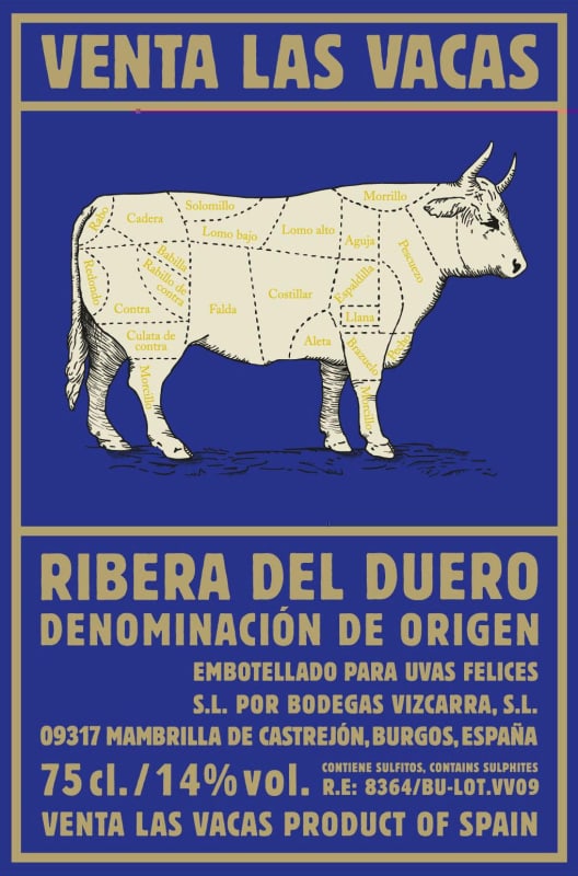 Vizcarra Venta Las Vacas 2013 Front Label