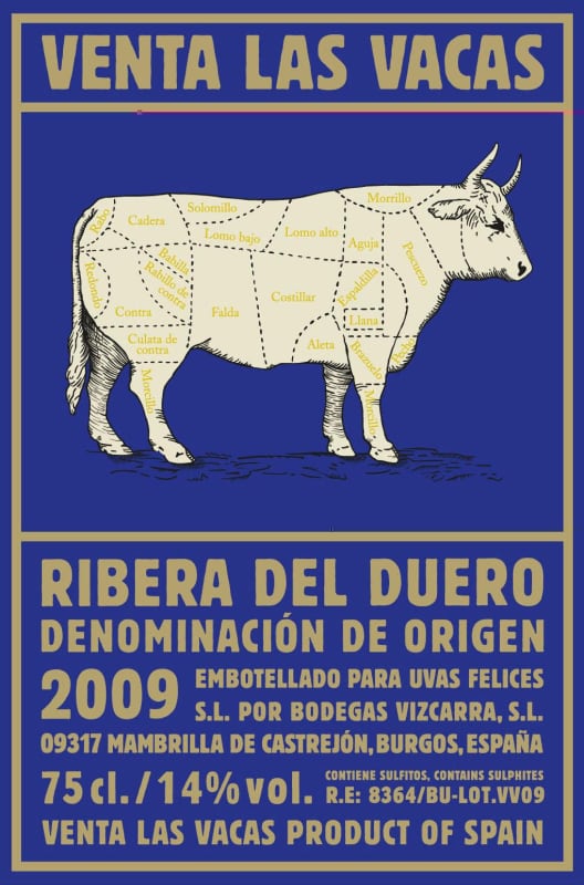 Vizcarra Venta Las Vacas 2009 Front Label