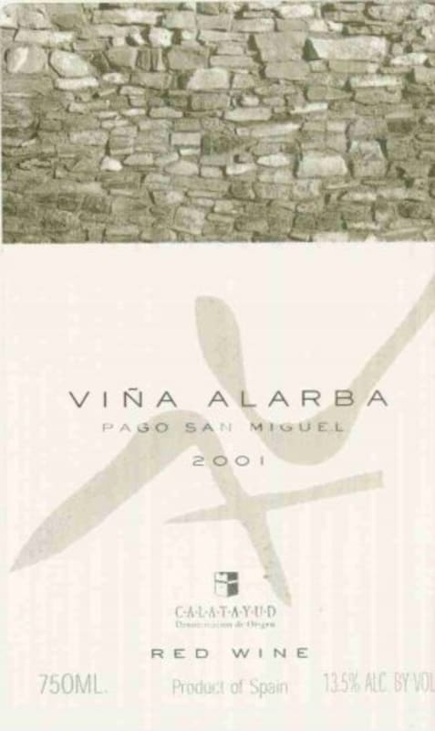Vina Alarba Pago San Miguel 2001 Front Label