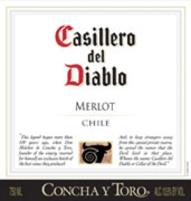 Casillero del Diablo Merlot 2004 Front Label