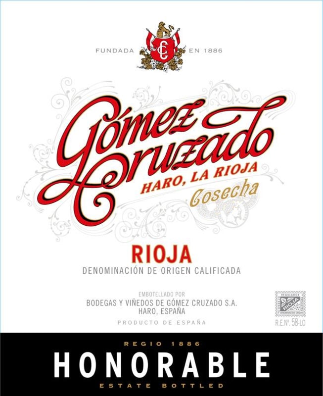 Gomez Cruzado Honorable Rioja 2012 Front Label