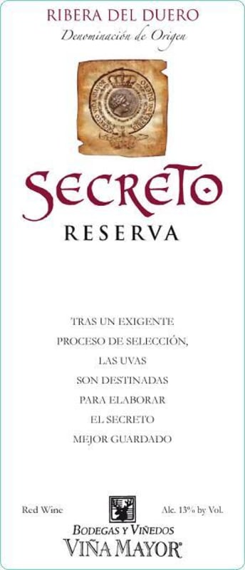 Vina Mayor Secreto Reserva 2005 Front Label