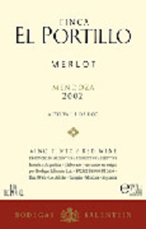 Portillo Merlot 2003 Front Label