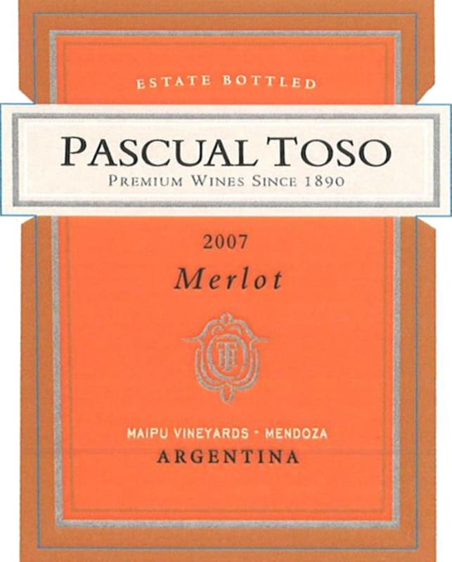 Pascual Toso Merlot 2007 Front Label