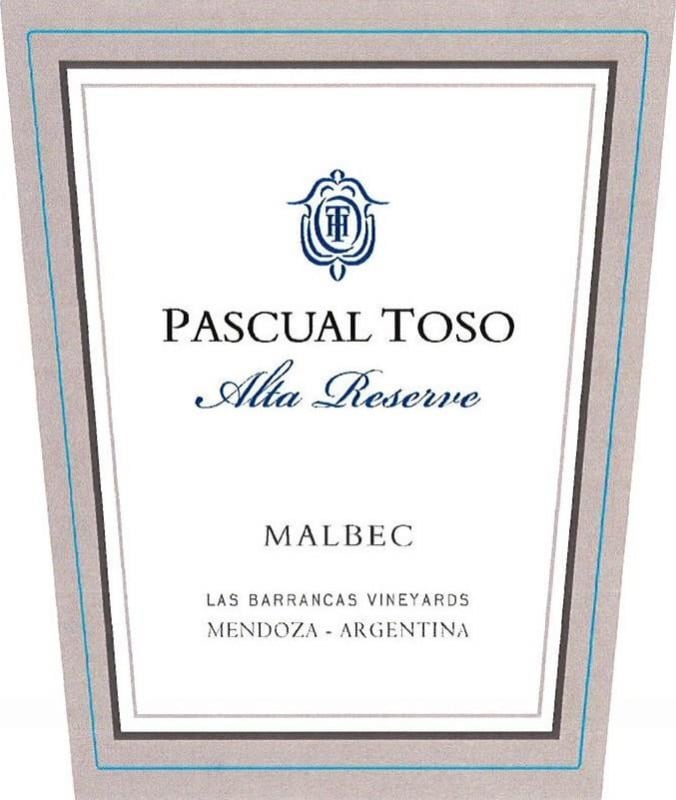 Pascual Toso Alta Reserve Malbec 2013 Front Label