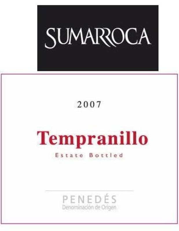 Sumarroca Tempranillo 2007 Front Label