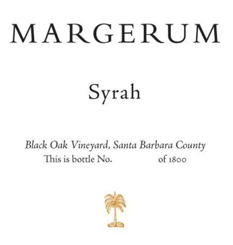 Margerum Black Oak Vineyard Syrah 2011 Front Label