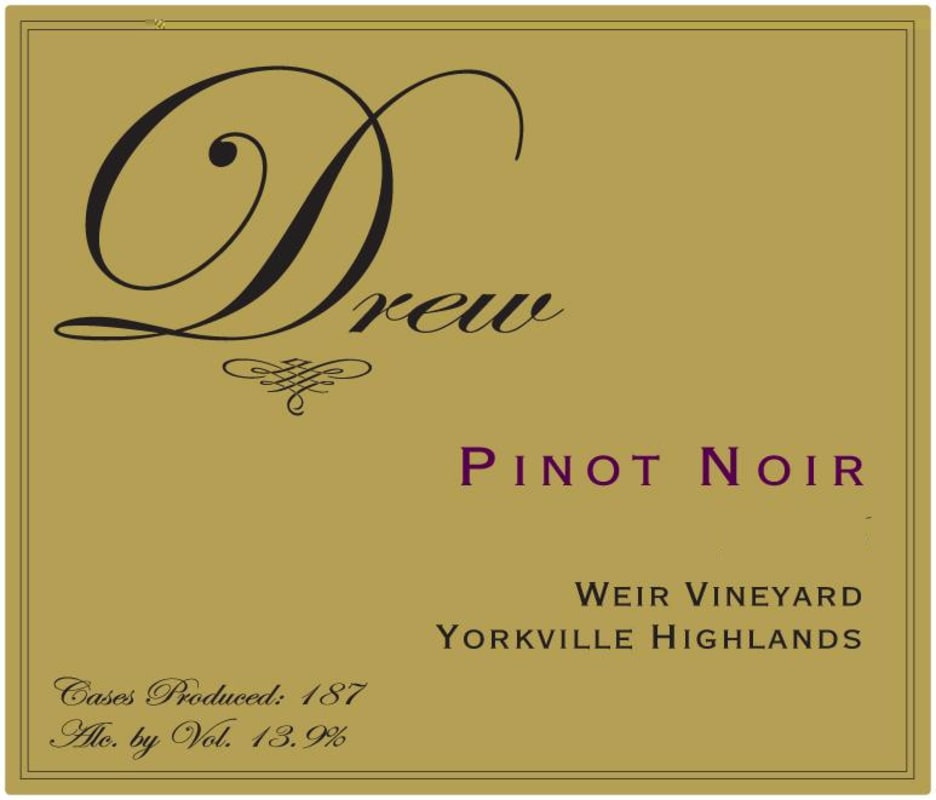 Drew Weir Vineyard Pinot Noir 2012 Front Label
