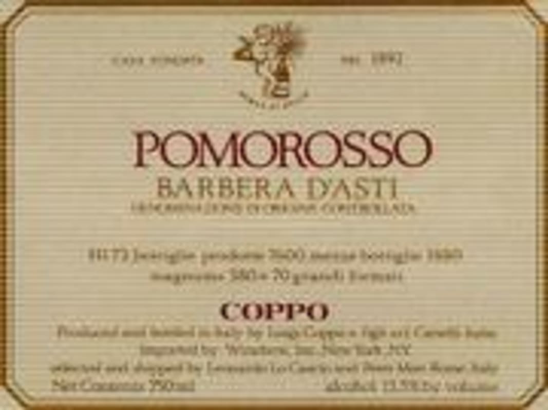 Coppo Pomorosso Barbera d'Asti 1996 Front Label