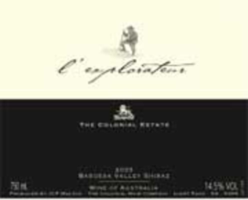The Colonial Estate Explorateur Shiraz 2003 Front Label