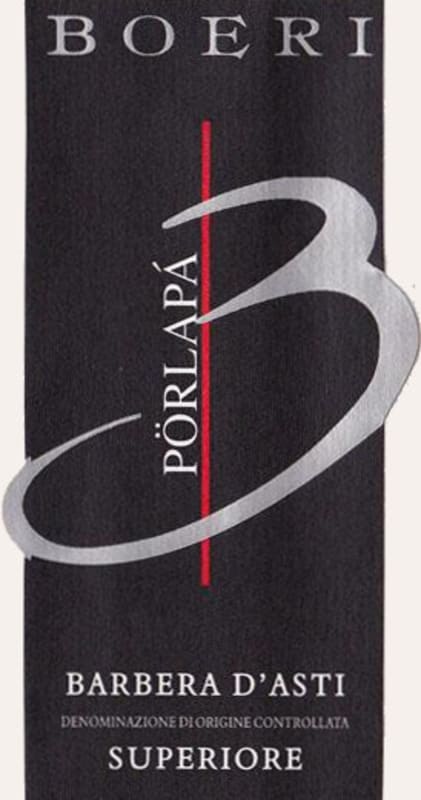Boeri Barbera d'Asti Superiore Porlapa 2004 Front Label