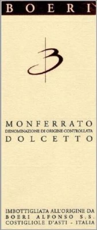 Boeri Monferrato Dolcetto 2015 Front Label