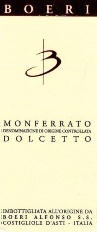 Boeri Monferrato Dolcetto 2013 Front Label