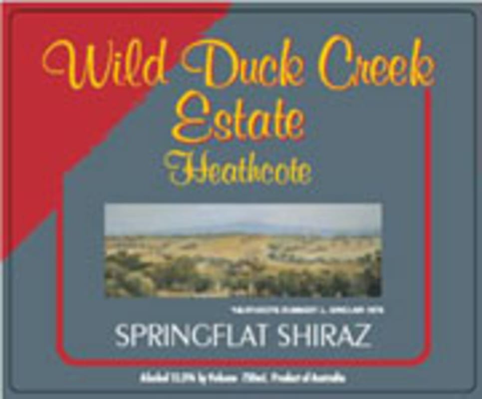Wild Duck Creek Springflat Shiraz 2002 Front Label