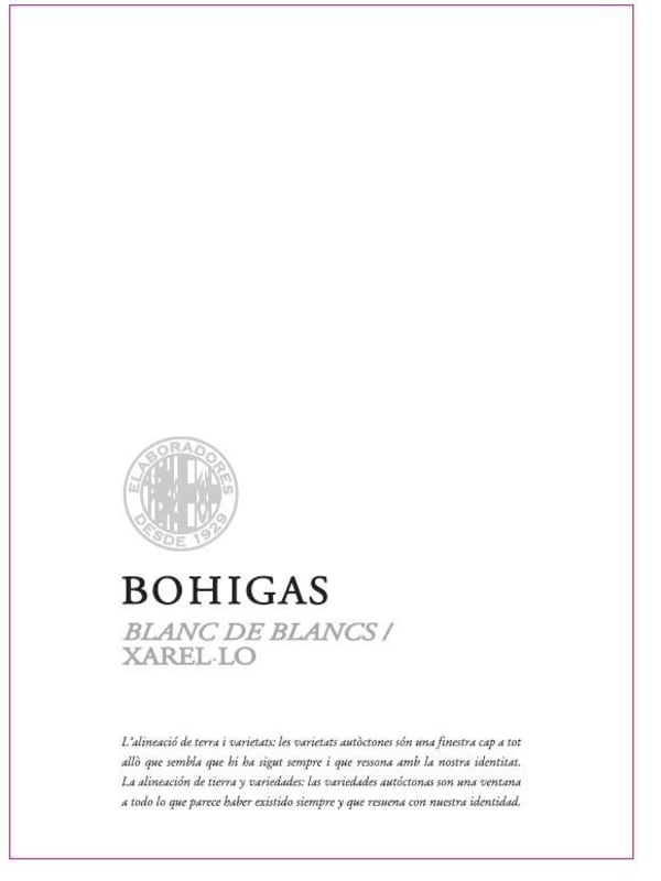 Bohigas Blanc de Blancs Xarel-lo 2015 Front Label