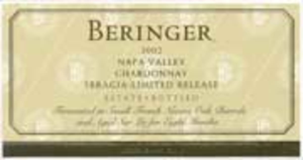 Beringer Sbragia Limited Release Chardonnay 2002 Front Label