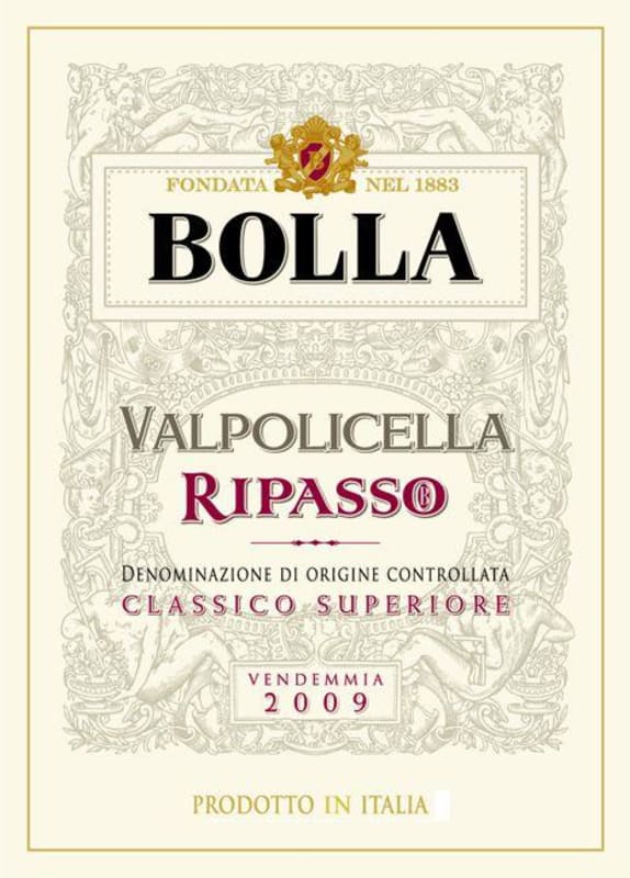 Bolla Valpolicella Ripasso Classico Superiore 2009 Front Label
