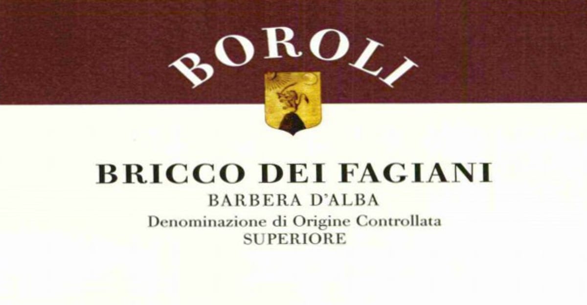 Boroli Bricco dei Fagiani Barbera d'Alba 2007 Front Label